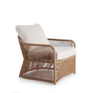 Occasional Chairs: Calixto Armchair - Wild Honey / Nigerian Twist Hyacint / Panama Blanco