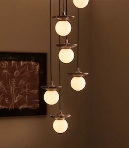 Orbit Stone Pendant 6 Light