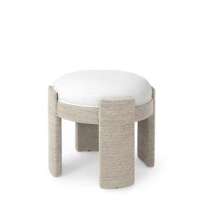 Benches Ottomans Stools: Faye Ottoman White Sand