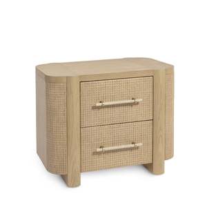 Side Tables: Zoey Natural Oak Nightstand