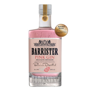 Spirits: Barrister Pink Gin 40% 700ml