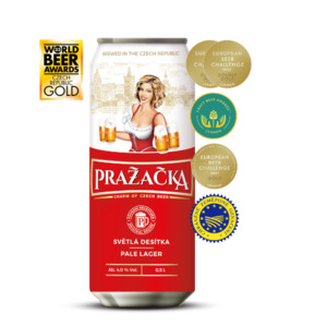Beer & Cider: Beer Lager Prazacka 4% Can 500ml