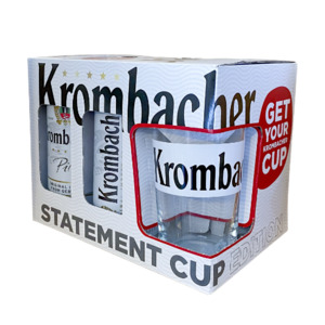 Beer & Cider: Krombacher Pilsner 4.8% GIFT PACK (5x500ml beer + Statement beer cup)