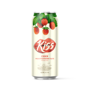 Beer & Cider: Kiss Cider Wild Strawberry - 4.5% Alc 500ml
