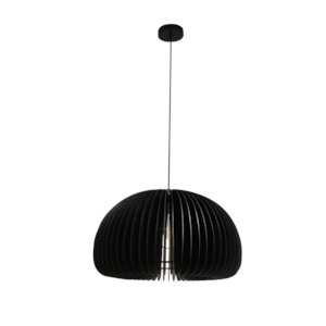 Fin - Matt Black Wooden Pendant