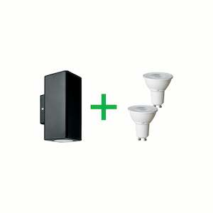 Wall Lights: Byron - Small - Square - Up/Down Wall Light with GU10 Lamp