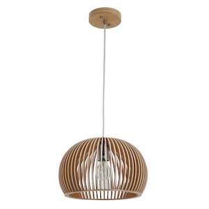 Living Room: Leo - White Wooden Pendant