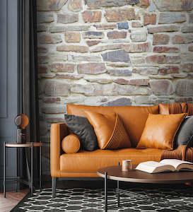 The Wall Continuous Murals: The Wall 2 - Stacked Stone Wall