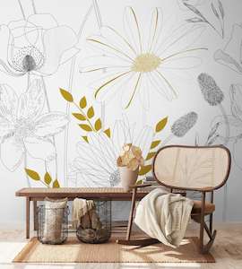 The Wall Continuous Murals: The Wall 2 - Poppies & Daisies