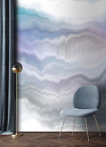 Abstract Geometric Wall Murals: Walls by Patel 3 - Pastel Palace Blue