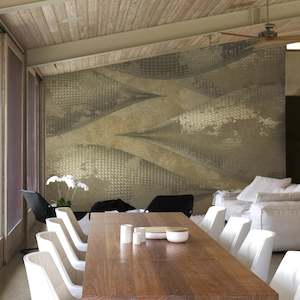 Abstract Geometric Wall Murals: Dusk - Golden Horizon