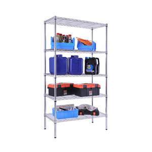 Eurowire Chrome Plated Shelving Set (5 Shelf, 1800x900x450)