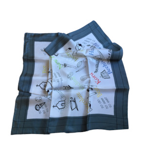 SILK SCARVES: SILK SCARVES - WHITE & GREY
