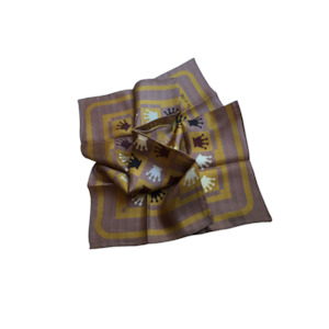 SILK SCARVES: SILK SCARVES - BROWN & GOLD