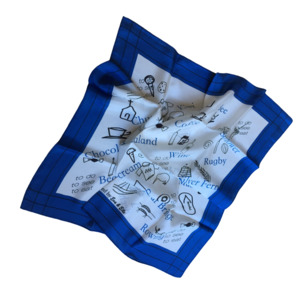 Best Sellers: SILK SCARVES - WHITE & BLUE