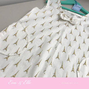 City Of Romance Collection: Little Paris Pinafore Dress for 3 - 6yrs in White