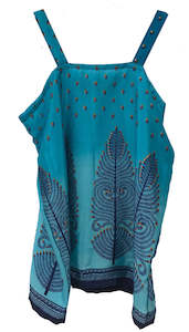 Pants Tops: Strap Top in Blue design print