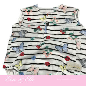 Baby Rompers: Baby Rompers in Butterfly Print - NZ Made