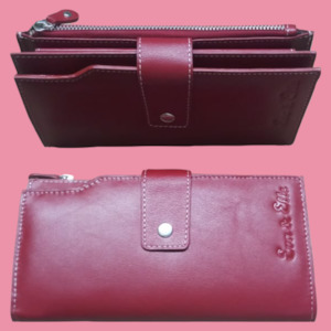 Rfid Wallets: Women's Leather Wallet - Burgundy
