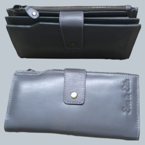 Rfid Wallets: Women's Leather Wallet - Grey