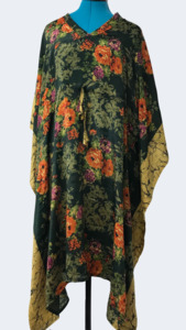 Sale: Medium Length Kaftan - Forrest Green Rose