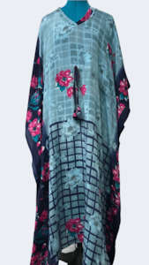Sale: Long Length Kaftan - Sky Blue Rose