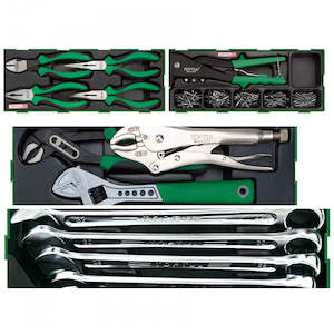 Toptul Tool Kit 429Pce C/w 7 Draw Roll Cabinet & 3 Draw Top Chest With 20 Trays.