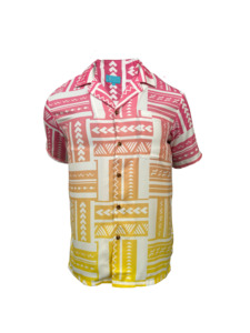 Koko Pacific Mens Shirt Maafu - Coral Dream