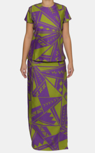 Eveni Pacific Ladies Puletasi Set - Willow Moss
