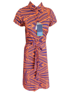 Eveni Pacific Ladies Emma Shirt Dress - Fanua Orange