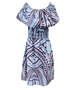 Eveni Pacific Ladies Bardot Dress - Crypt Blue