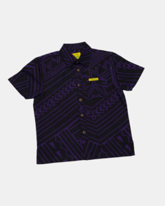 Eveni Pacific Boys Classic Elei Shirt - Mauga Maroon