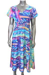 Koko Pacific Long Dress - Chrome Blues