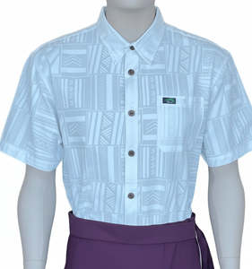 Eveni Pacific Men's Classic Elei Shirt - White Dust