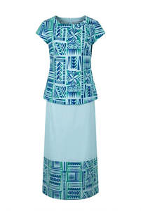 Lisi Puletasi Set - Mautu Blue Leaf