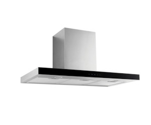 90CM BLACK GLASS CANOPY RANGEHOOD: RBES91TB