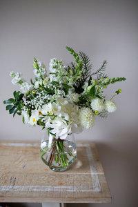 Alexandra - An elegant white & green flower bouquet - evergreen floral
