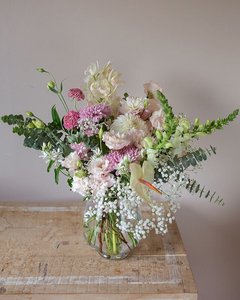 Bella - Soft pink and white flower bouquet - evergreen floral