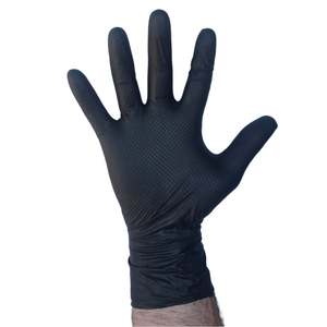 Heavy Duty Nitrile Gloves – Black Diamond Textured | 90g Thickness