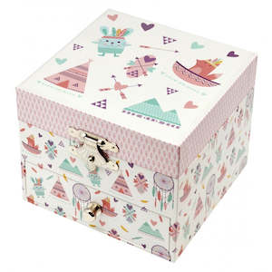 Trousselier Photoluminescent Music Box Indians - Glow in dark