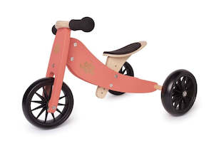 Kinderfeets Tiny Tot Tricycle + Balance Bike- Coral