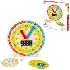Soft Toys: Tobar T38064 WOODEN LEARNING CLOCK