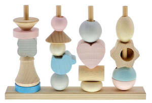 Stacking Sorting: HESS-SPIELZEUG Stacking Abacus Natural