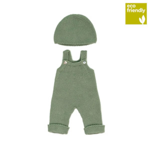 Miniland - Knitted Doll Outfit 38cm - Overall & Beanie Hat