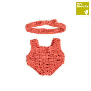 Doll Clothing: Miniland - Knitted Doll Outfit 21cm - Rompers & Headband
