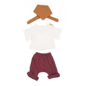 Miniland Clothing Sand pants and top with scarf (32cm Doll)