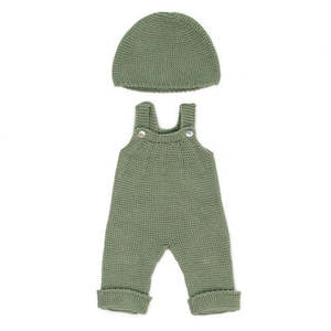 Miniland Clothing Eco Knitted Overalls & Beanie Hat 38cm