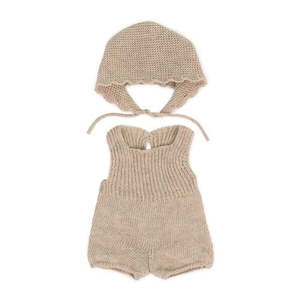 Miniland Clothing Eco Knitted Rompers and Bonnet 38cm