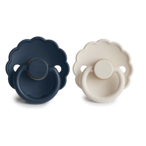 Frigg Daisy Pacifier Dark Navy/Cream Silicone Size 1