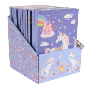 Tiger Tribe TT6-1602 Lockable Diary-Unicorn Rainbow
